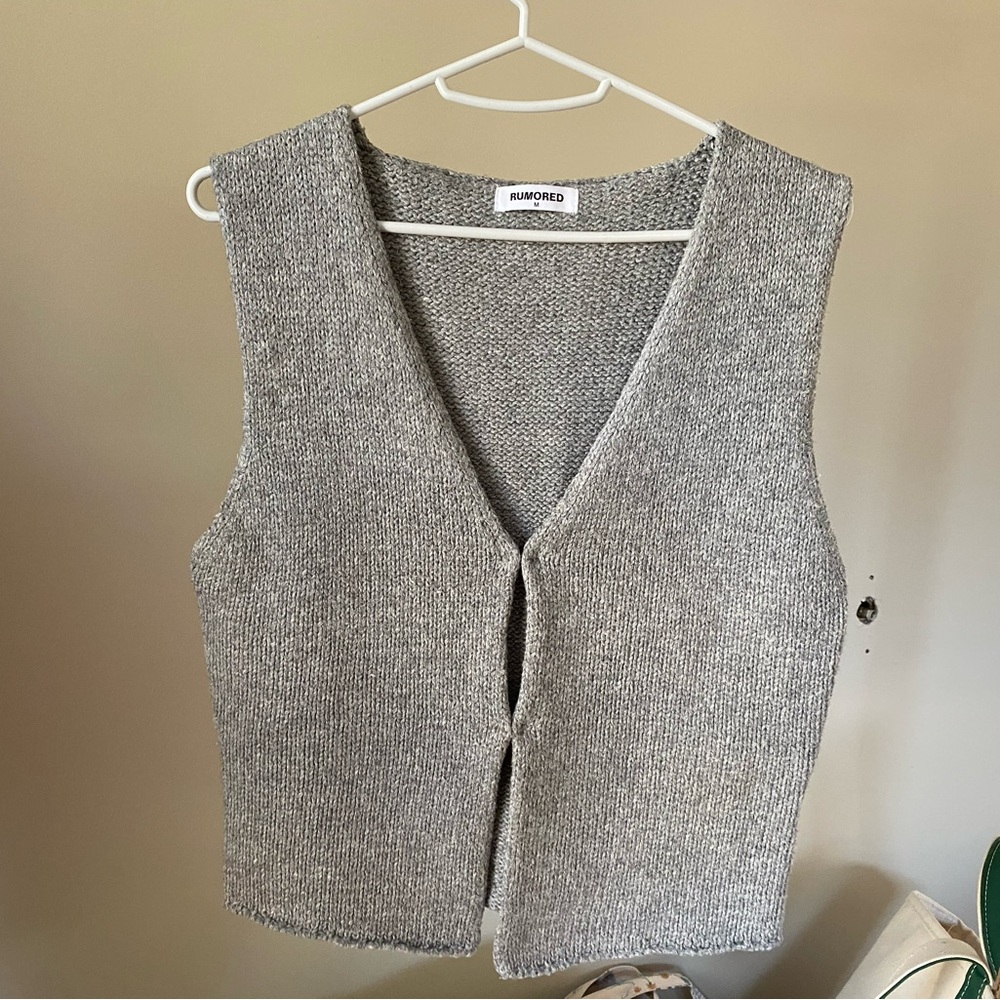 Rumored Gray V-Neck Sweater Vest